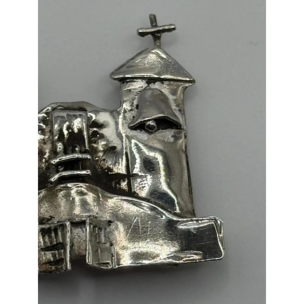 Catherine Maziere Sterling Silver Sanctuario De Chimayo Church Brooch Pendant